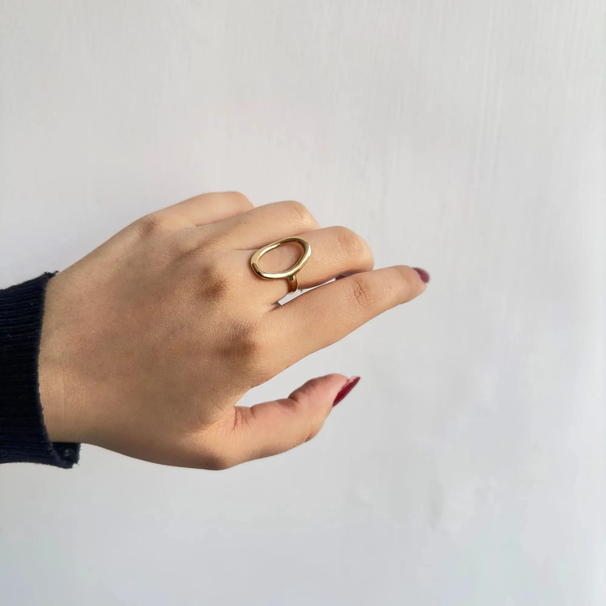 TFC Loopy Gold Plated Adjustable Ring