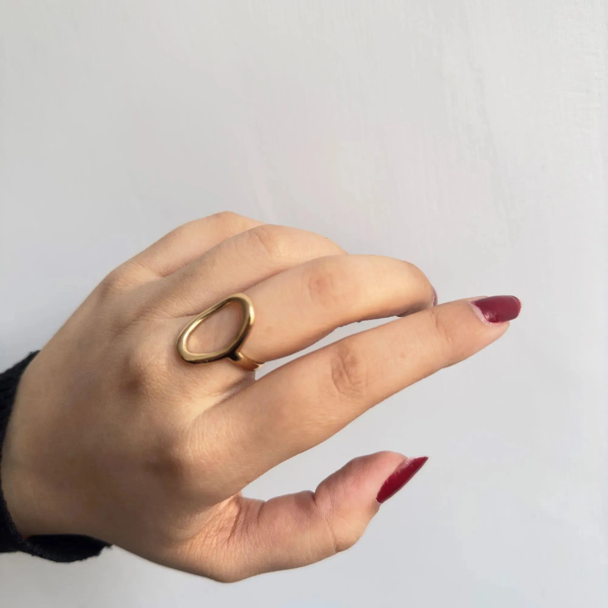 TFC Loopy Gold Plated Adjustable Ring