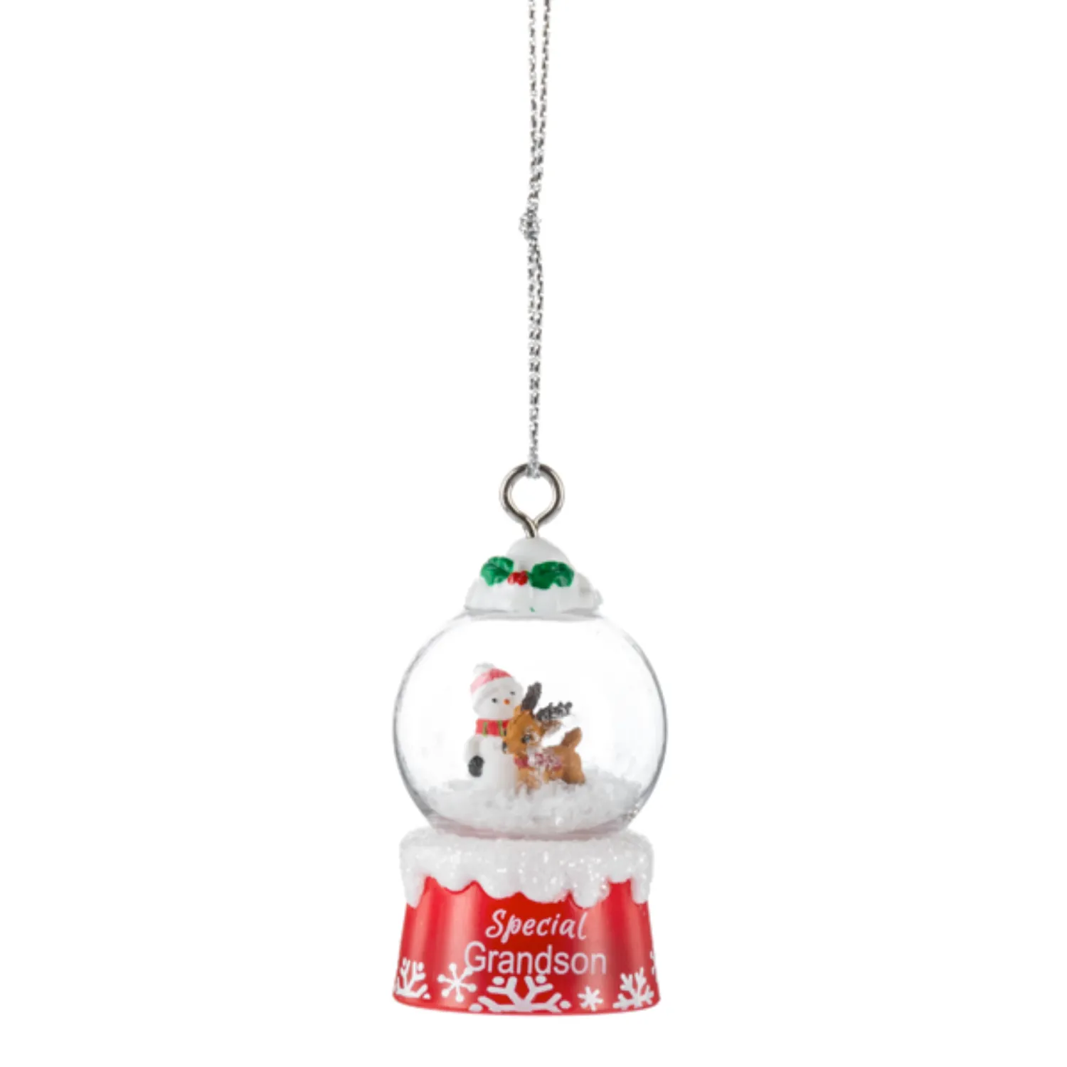 'Tis the Season Mini Snowglobe Personalized Name Ornament Blank DIY, Family and Holiday Greetings