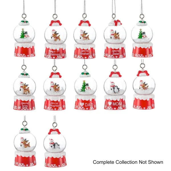 'Tis the Season Mini Snowglobe Personalized Name Ornament Blank DIY, Family and Holiday Greetings