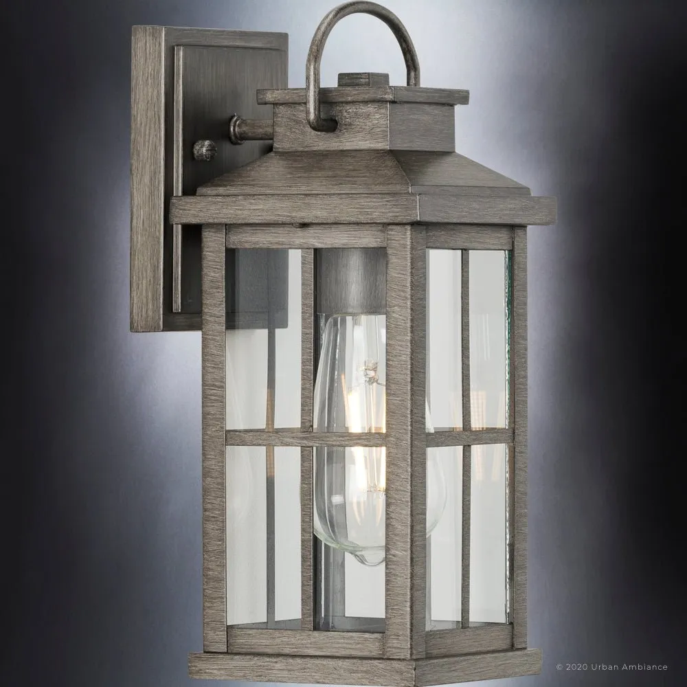 UHP1294 Transitional Outdoor Wall Sconce 12''H x 5''W, Aged Pewter Finish, Anaheim Collection