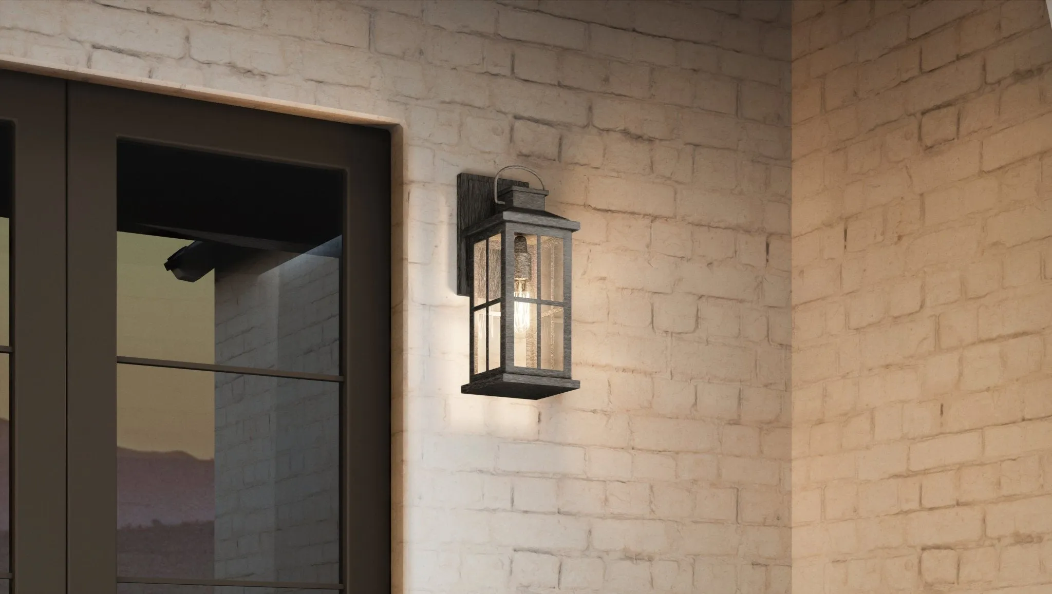 UHP1295 Transitional Outdoor Wall Sconce 14.25''H x 6''W, Aged Pewter Finish, Anaheim Collection