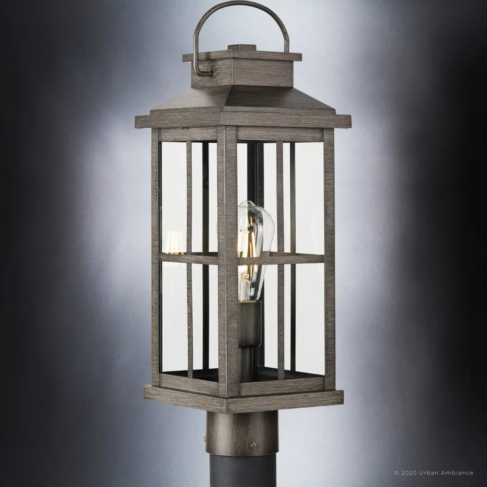 UHP1297 Transitional Outdoor Post Light 20.25''H x 7''W, Aged Pewter Finish, Anaheim Collection
