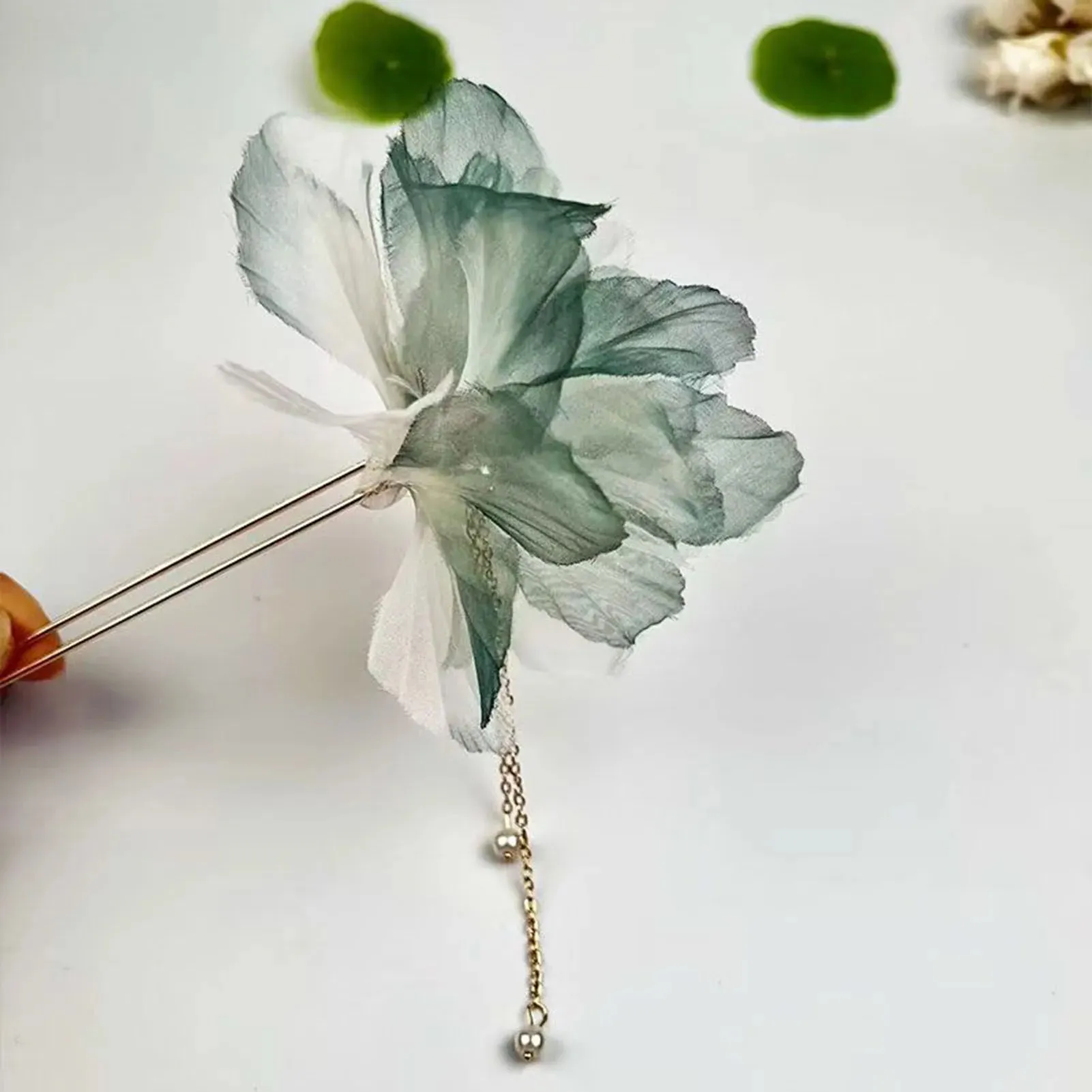 Wedding U Shape Hair Clips Bridal Headpiece Mesh Flower Hairpins Pearl Women Wedding Hair Accessories Bridal Headdress Jewelry
