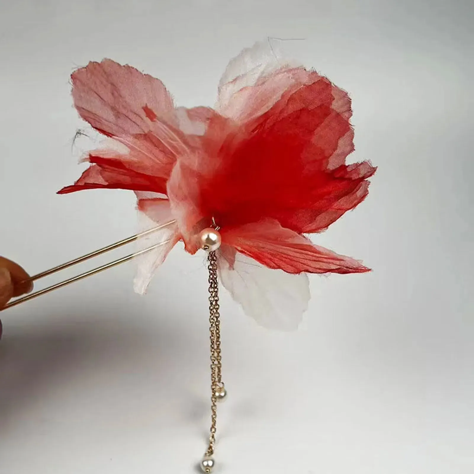 Wedding U Shape Hair Clips Bridal Headpiece Mesh Flower Hairpins Pearl Women Wedding Hair Accessories Bridal Headdress Jewelry